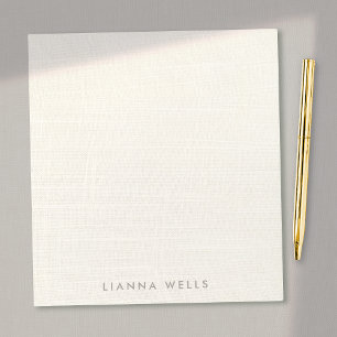 Elegant Minimalistic Personalised Linen (image) Notepad