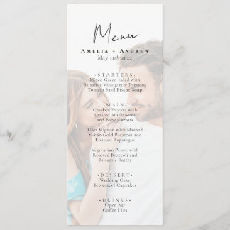 Elegant Minimalistic Photo Wedding Dinner Menu