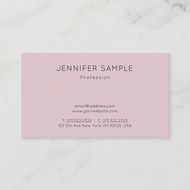 Elegant Minimalistic Professional Modern Plain Business Card (Front)