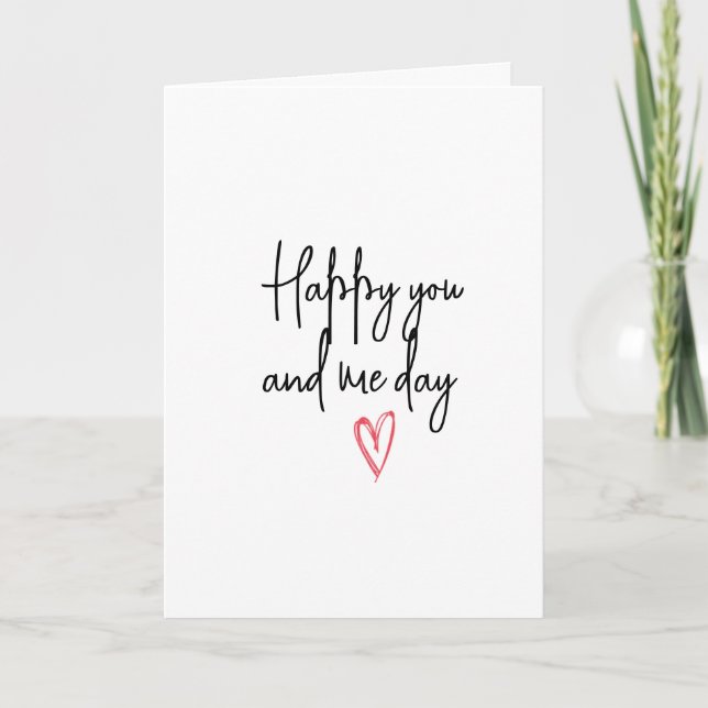 Elegant Minimalistic Romantic Anniversary  Holiday Card (Front)
