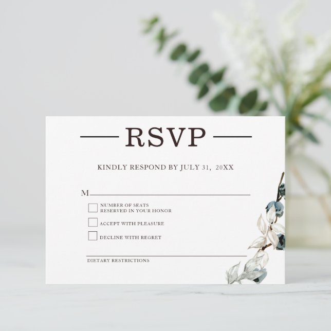 Elegant Minimalistic RSVP Response Card (Standing Front)