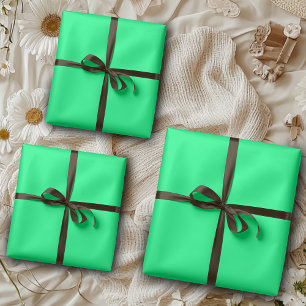 Elegant Minimalistic Solid Neon Spring Green Colou Wrapping Paper Sheet