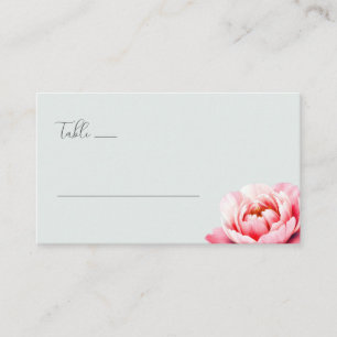 Elegant Mint Floral Peony Place Card