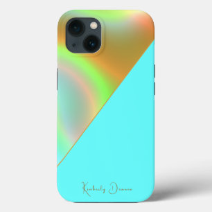 Elegant Mint Gold Holographic Notebook iPhone 13 Case