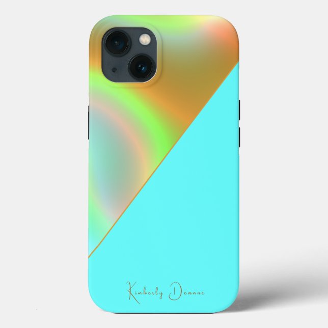 Elegant Mint Gold Holographic Notebook Case-Mate iPhone Case (Back)
