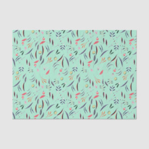 Elegant Mint Green FLORAL DECOUPAGE Tissue Paper
