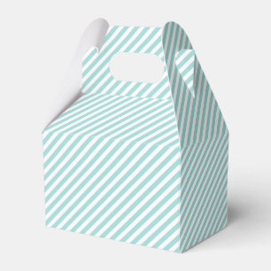 Elegant Mint Green Light Aqua Teal Stripes Pattern Favour Box