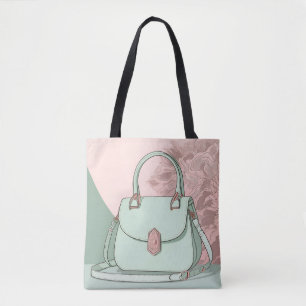 Elegant Mint Green Mint Rose Gold Handbag tote