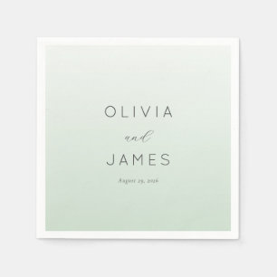 Elegant Mint Minimalist Calligraphy Napkin