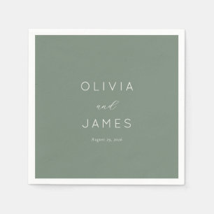 Elegant Mint Modern Calligraphy Napkin