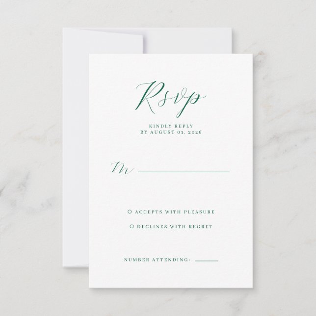 Elegant Mint RSVP Card (Front)