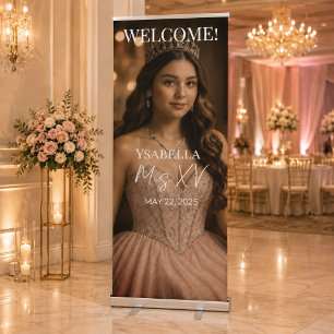 Elegant Mis XV Welcome Banner