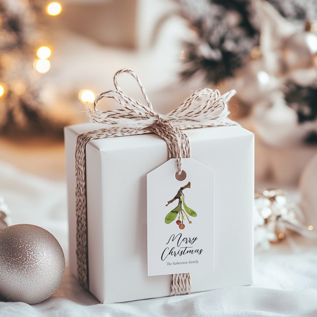 Elegant Mistletoe Christmas Gift Tags (Creator Uploaded)