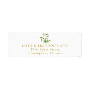 Elegant Mistletoe Greenery Return Address