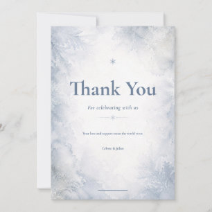 Elegant Misty Blue Winter Frosty Timeless Icy Thank You Card