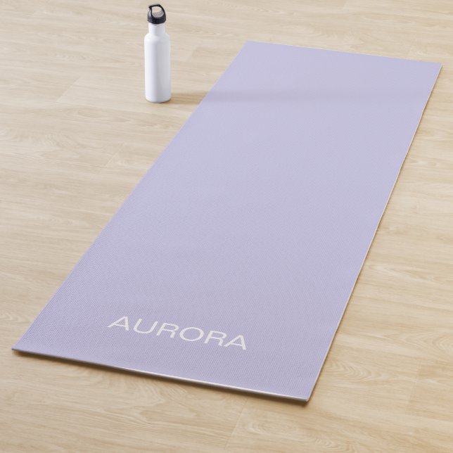 Elegant Misty Lilac Personalised Name Yoga Mat (In Situ)