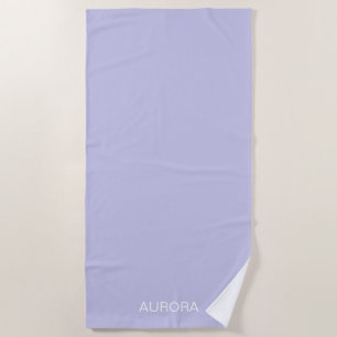 Elegant Misty Lilac Personalized Name -  Beach Towel
