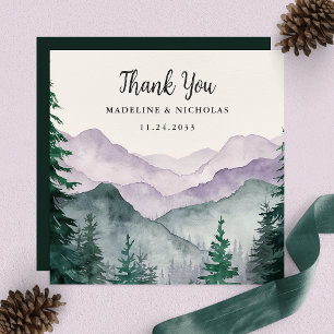 Elegant Misty Mountain Forest Wedding  Thank You Card