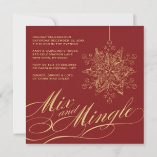Elegant Mix & Mingle Holiday Party Invitation