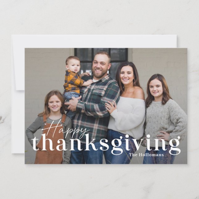 Elegant Mix Thanksgiving Photo Cards (Front)
