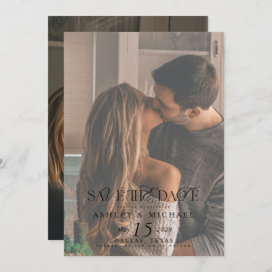 Elegant Mixed Black Type 2 Photo Wedding Save The Date