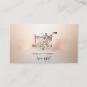 Elegant Mixer Flower Rose Gold Brush Stroke Business Card