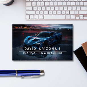 Elegant Mobile Car Wash Detailing Pressure Washing Business Card