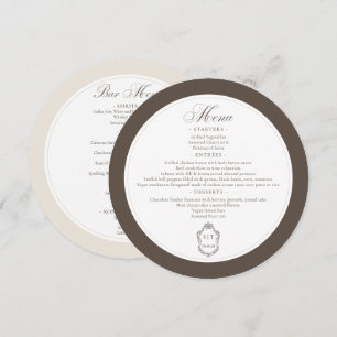 Elegant Mocha and Cream Wedding Round Menu