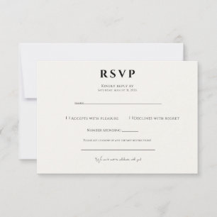 Elegant Mocha Minimalist Timeless Modern Wedding  RSVP Card