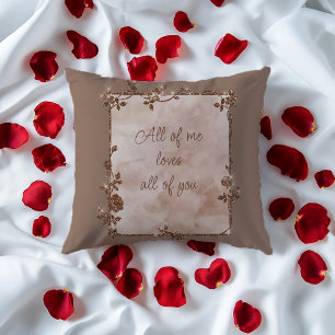 Elegant Mocha Sparkle Frame Valentine Cushion