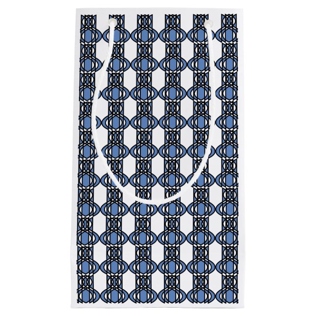 Elegant Mod Blue Abstract Scarab Pattern Small Gift Bag (Front)