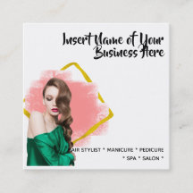 Elegant model long hair faux gold blush watercolor