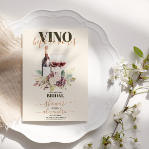 Elegant Moden Vino Before Vows Bridal Shower Invitation