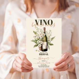 Elegant Moden Vino Before Vows Bridal Shower Invitation