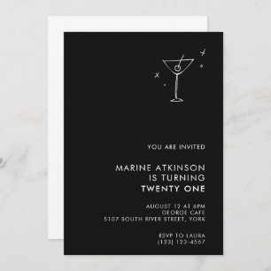 Elegant modern 21st birthday party invitation 