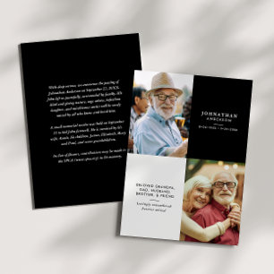 Elegant Modern 2-Photo Printed/Downloadable Death Announcement