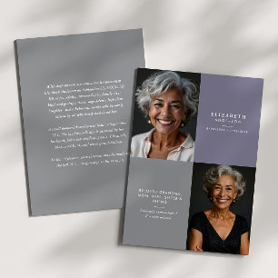 Elegant Modern 2-Photo Printed/Downloadable Death Announcement