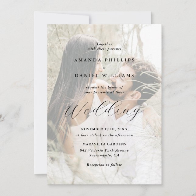 Elegant Modern 2 Photo Wedding Invitation (Front)