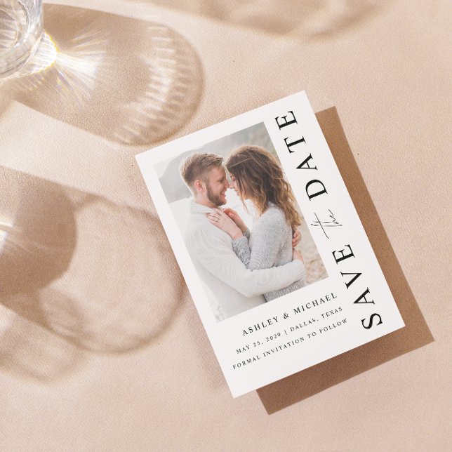 Elegant Modern 3 Photo Wedding Save The Date (Save Your Date in Style! Elegant & Personalizable Wedding Card. 💍💌 [Add Details])