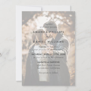 Elegant Modern 4 Photo Overlay Wedding Invitation