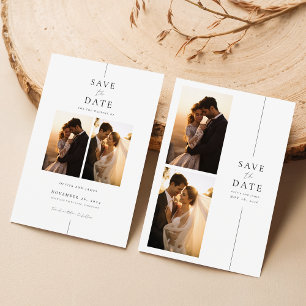 Elegant Modern 4 Photo Wedding Save The Date Invitation