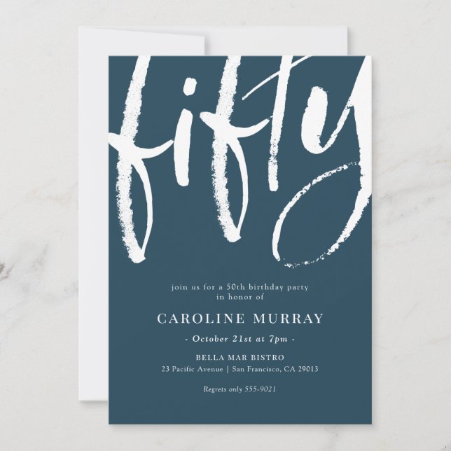 Elegant Modern 50th Birthday Party Invitation (Front)