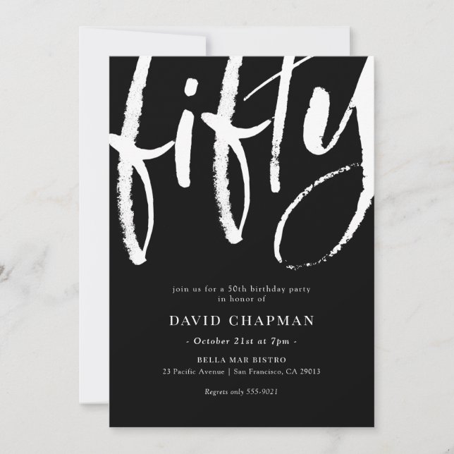 Elegant Modern 50th Birthday Party Invitation (Front)