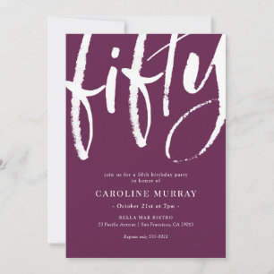 Elegant Modern 50th Birthday Party Invitation