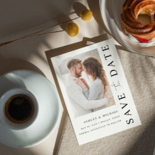 Elegant Modern 5 Photo Wedding Save The Date