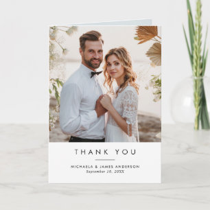 Elegant Modern 8-Photo Wedding Thank You Card