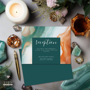 Elegant Modern Abstract Agate  Jade Terracotta Enclosure Card