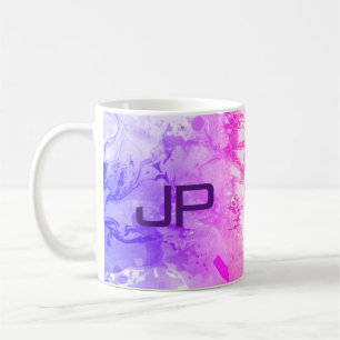 Elegant Modern Abstract Art Blue Pink Purple Yello Coffee Mug