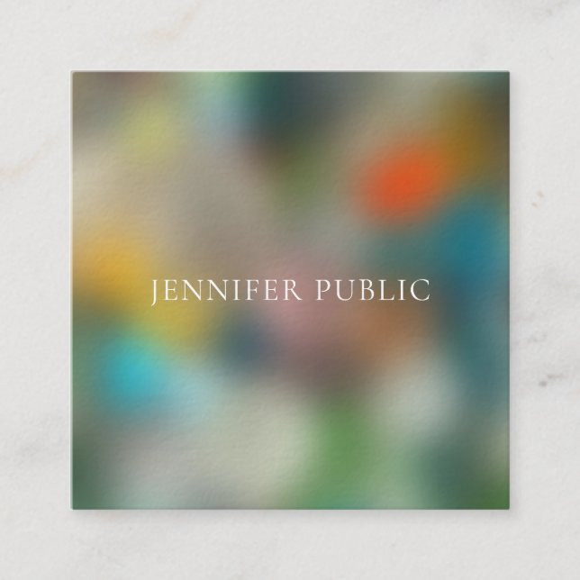 Elegant Modern Abstract Art Professional Template Square Business Card (Front)