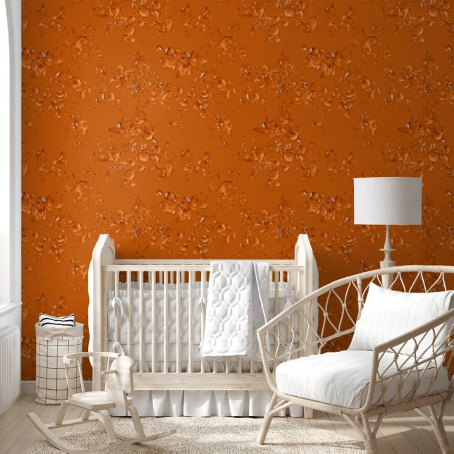 Elegant Modern Abstract Art Rusty Orange Peach Wallpaper (Kids)